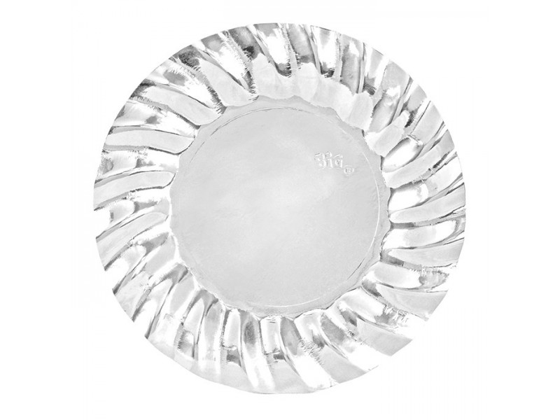 PIATTO CARTA Ø 25CM. WAVY SILVER ARGENTO 8PZ - L'Officina delle