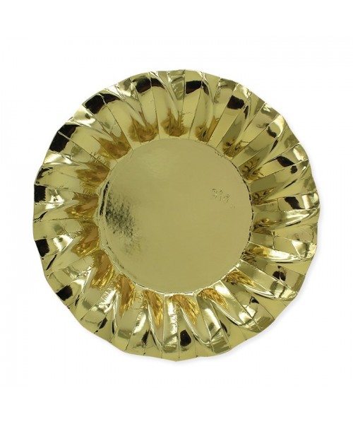 PIATTO CARTA FONDO Ø 24CM. WAVY ORO GOLD 8PZ - L'Officina delle