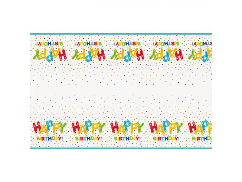 TOVAGLIA PLAST. 137X213 CM. HAPPY BIRTHDAY - L'Officina delle