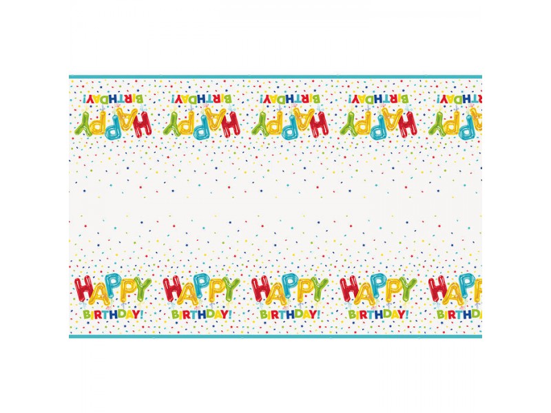 TOVAGLIA PLAST. 137X213 CM. HAPPY BIRTHDAY - L'Officina delle