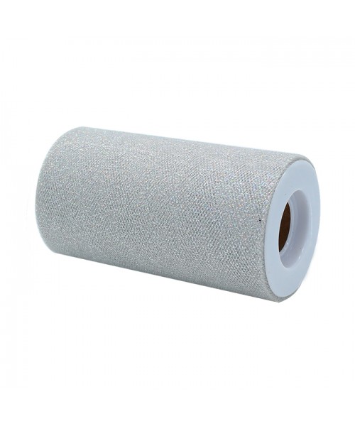 ROTOLO TULLE CM.12,5X25MT IRIDESCENTE GLITTER - L'Officina