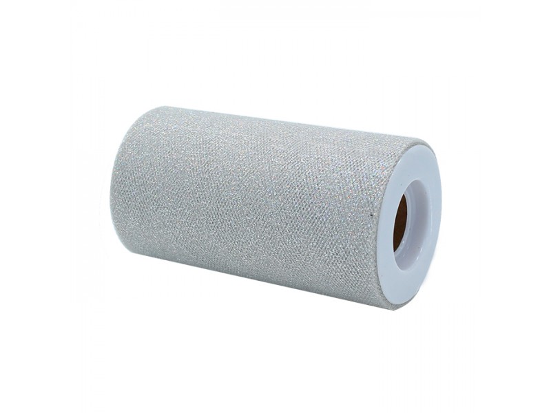 ROTOLO TULLE CM.12,5X25MT IRIDESCENTE GLITTER - L'Officina