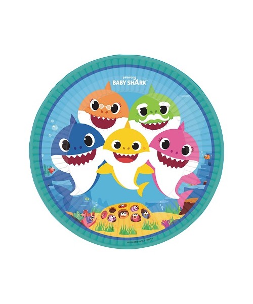 PIATTO 23CM BABY SHARK PZ. 8 - L'Officina delle feste