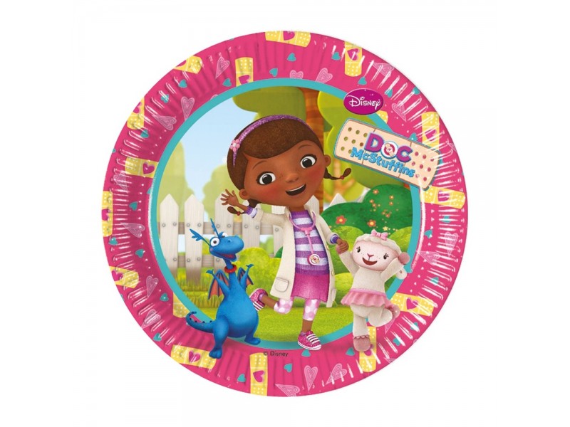 PIATTINO DOTTORESSA PELUCHE 20 cm 8 pz - L'Officina delle feste