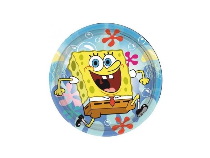 PIATTO 18CM SPONGEBOB 8PZ - L'Officina delle feste