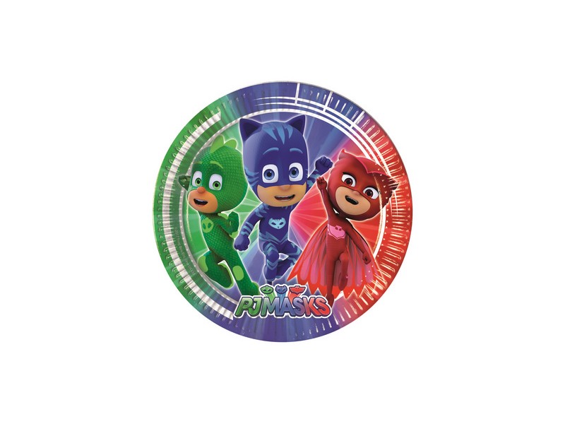 PIATTO 20 CM 8 PZ PJ MASKS - L'Officina delle feste