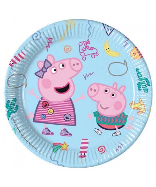 Piatto 23 cm Peppa Pig Messy 8 pz - L'Officina delle feste
