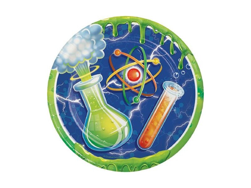 PIATTO 23CM SCIENZIATO PAZZO 8PZ - L'Officina delle feste