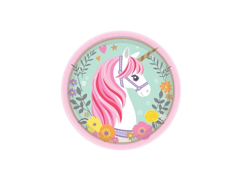 PIATTO 8PZ 18CM MAGICAL UNICORN - L'Officina delle feste