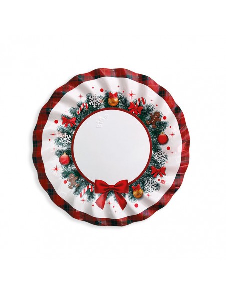 PIATTO CARTA CHRISTMAS KILT 8PZ 20CM - L'Officina delle feste