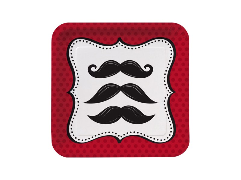 PIATTO CM. 18 BAFFI MUSTACHE 8PZ - L'Officina delle feste