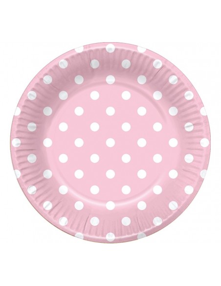 PIATTO CM. 18 POIS PZ. 6 ROSA - L'Officina delle feste