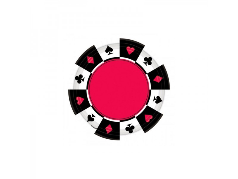 PIATTO CM. 18 PZ. 8 PLACE YOUR BET - L'Officina delle feste