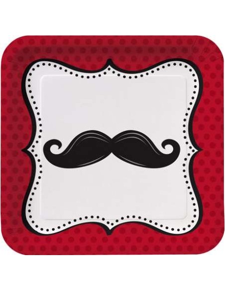 PIATTO CM. 23 BAFFI MUSTACHE 8PZ - L'Officina delle feste