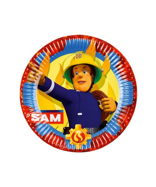 PIATTO 23 CM FIREMAN SAM PZ.8 NEW - L'Officina delle feste