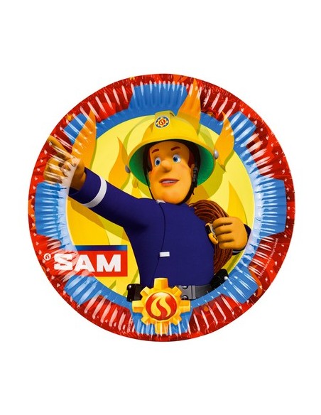 PIATTO 23 CM FIREMAN SAM PZ.8 NEW - L'Officina delle feste