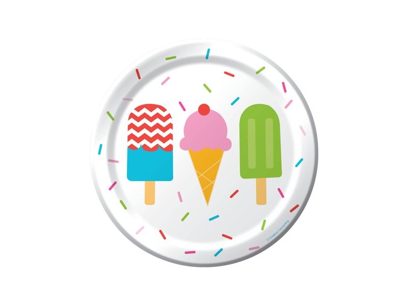 PIATTO FROZEN FUN GELATI 18CM 8PZ - L'Officina delle feste