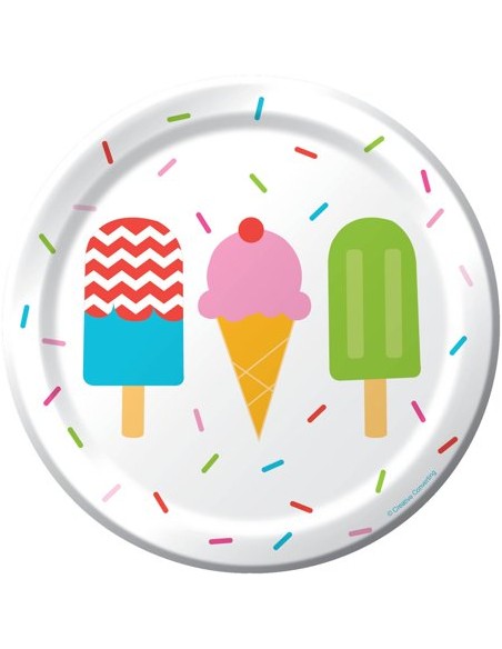 PIATTO FROZEN FUN GELATI 18CM 8PZ - L'Officina delle feste