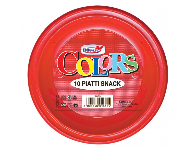 PIATTO SNACK ROSSO 10PZ - L'Officina delle feste