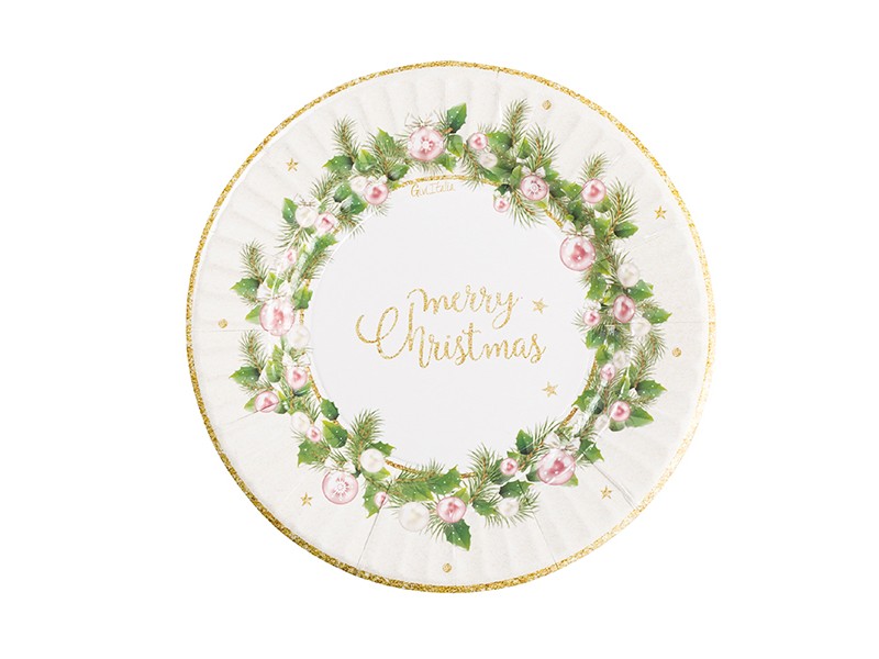 PIATTO CARTA CHRISTMAS CHIC 8PZ 21CM - L'Officina delle feste