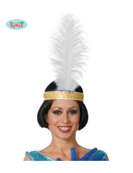 PIUMA STRUZZO BIANCA GRANDE 40CM - L'Officina delle feste