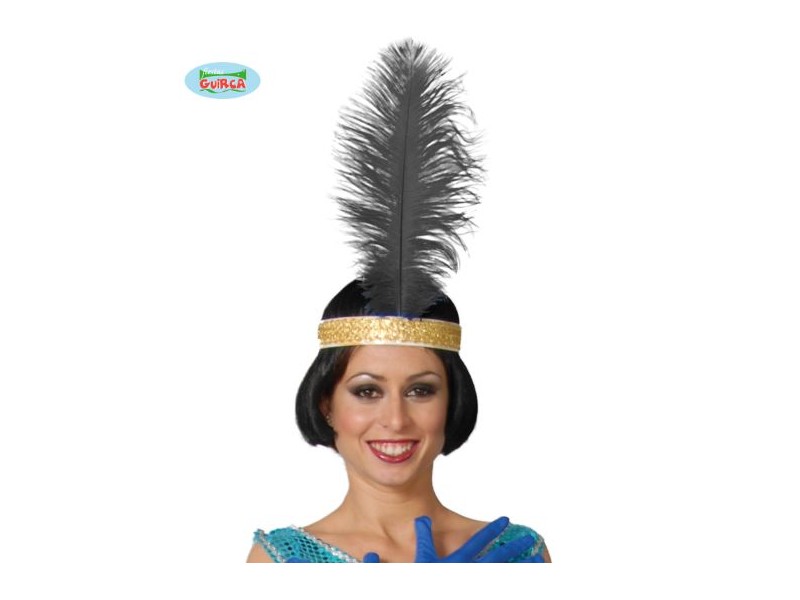 PIUMA STRUZZO NERO GRANDE 40CM - L'Officina delle feste