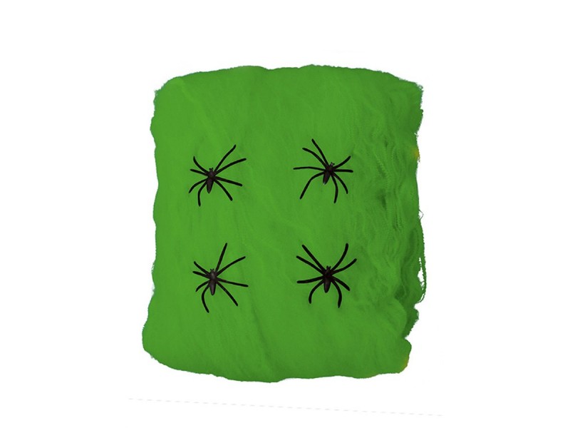 Ragnatela Verde con Ragni gr.60 - L'Officina delle feste