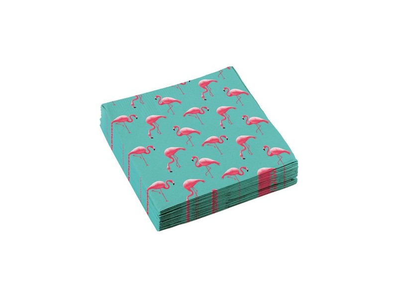 TOVAGLIOLO 33X33CM FLAMINGO FENICOTTERO 20PZ - L'Officina delle