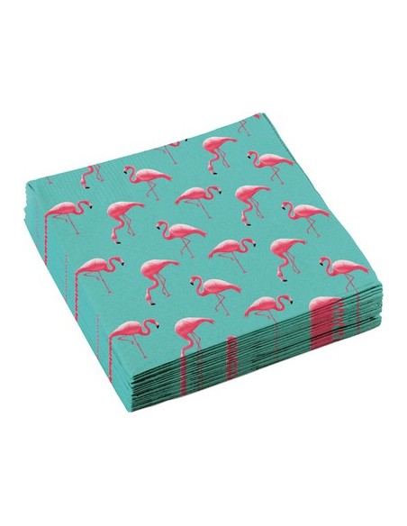 TOVAGLIOLO 33X33CM FLAMINGO FENICOTTERO 20PZ - L'Officina delle