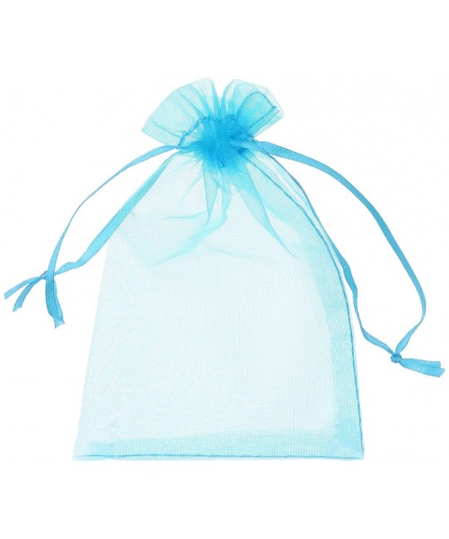 SACCHETTO ORGANZA CM 7X10 CELESTE CON LACCIO 12PZ - L'Officina