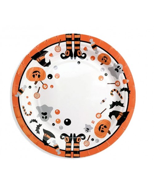 PIATTO HALLOWEEN 23CM 8PZ - L'Officina delle feste