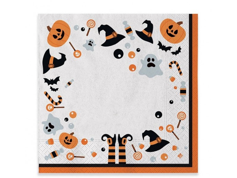 TOVAGLIOLI 33X33 HALLOWEEN 20PZ - L'Officina delle feste