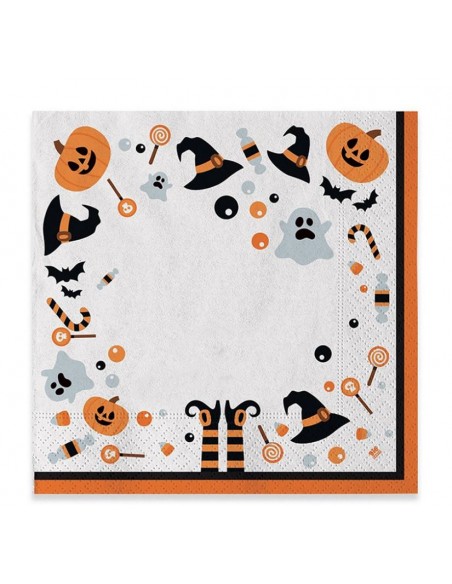 TOVAGLIOLI 33X33 HALLOWEEN 20PZ - L'Officina delle feste