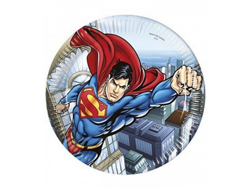 PIATTO CARTA 8PZ SUPERMAN - L'Officina delle feste