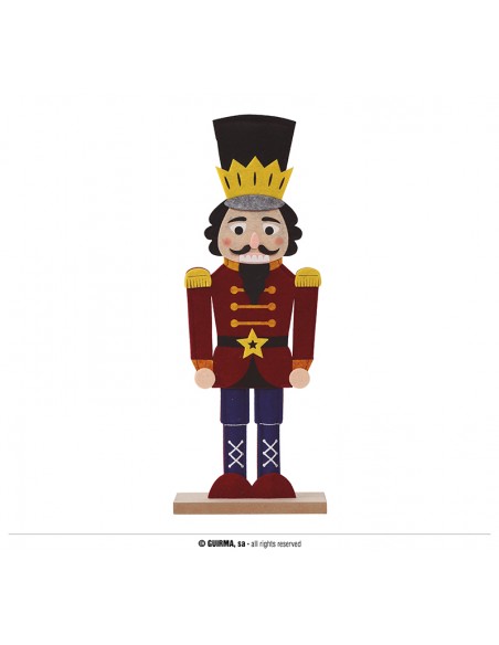 SCHIACCIANOCI ROSSO IN LEGNO E FELTRO 42CM - L'Officina delle