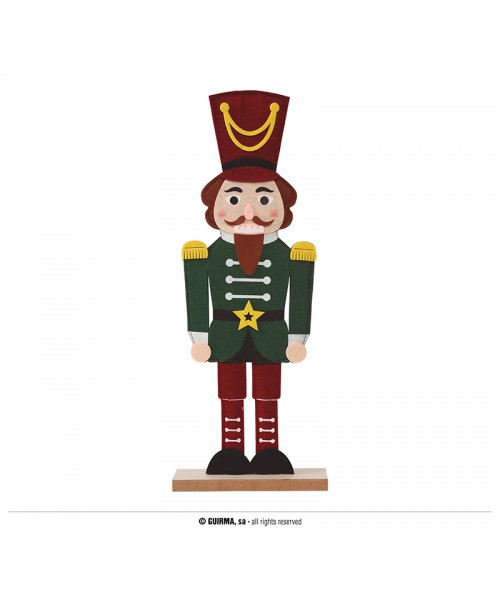 SCHIACCIANOCI VERDE IN LEGNO E FELTRO 42CM - L'Officina delle