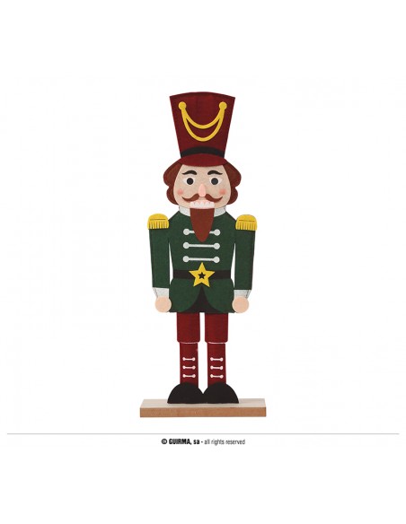 SCHIACCIANOCI VERDE IN LEGNO E FELTRO 42CM - L'Officina delle