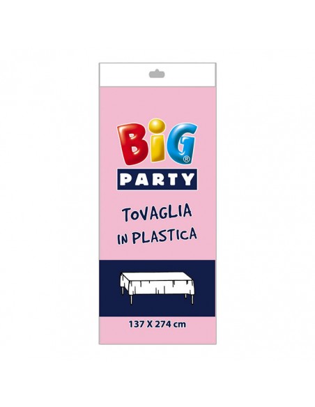 Tovaglia in plastica cm.137 x 274 Rosa - L'Officina delle feste