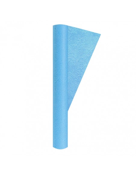 Tovaglia in TNT stampata a rilievo 1,20 x 5 mt Floral Celeste -