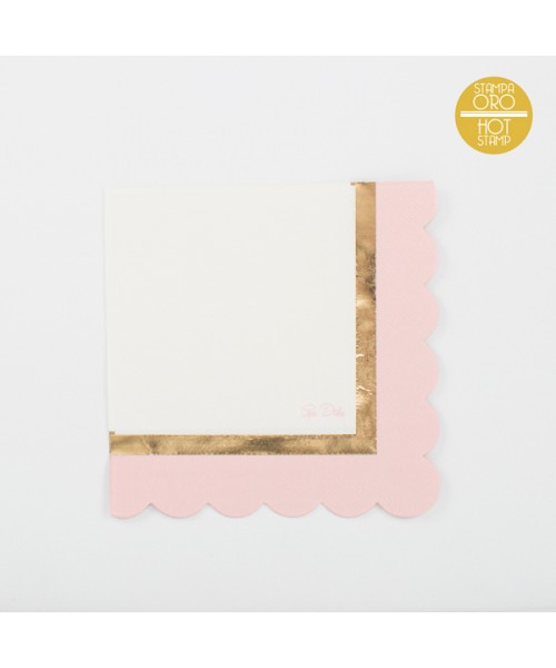 TOVAGLIOLO C/SMERLO CHIC ROSA 33X33CM 16PZ - L'Officina delle