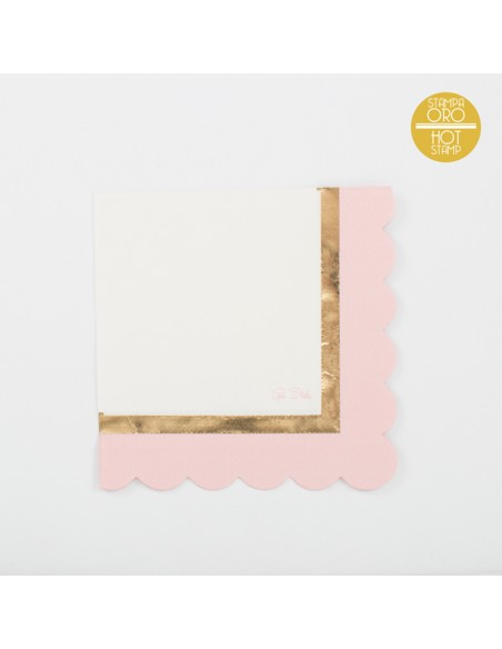 TOVAGLIOLO C/SMERLO CHIC ROSA 33X33CM 16PZ - L'Officina delle