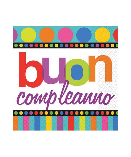 TOVAGLIOLO PZ. 16 STRIPES AND DOTS - L'Officina delle feste