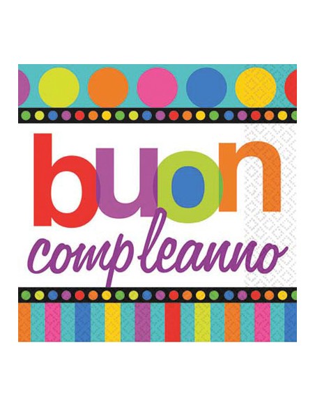 TOVAGLIOLO PZ. 16 STRIPES AND DOTS - L'Officina delle feste