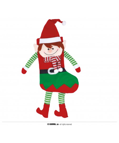 CALZA BEFANA CON ELFO 57CM - L'Officina delle feste