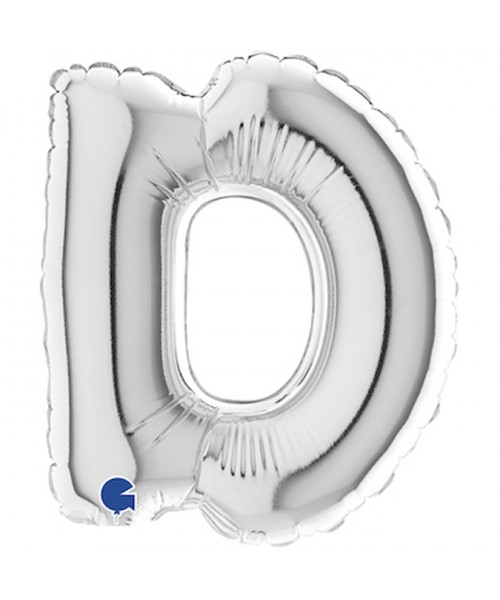 PALLONE LETTERA MINI "D" ARGENTO CM.18 - L'Officina delle feste