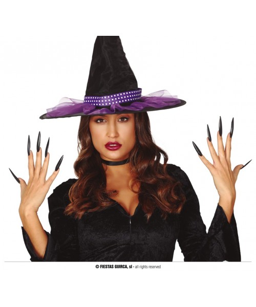 UNGHIE FINTE NERE CON ADESIVO - L'Officina delle feste