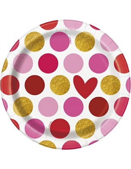 PIATTO 17CM HAPPY VALENTINE 8PZ - L'Officina delle feste
