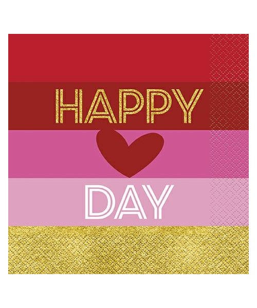 TOVAGLIOLO 33X33 HAPPY VALENTINE 16PZ - L'Officina delle feste