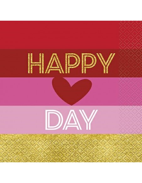 TOVAGLIOLO 33X33 HAPPY VALENTINE 16PZ - L'Officina delle feste