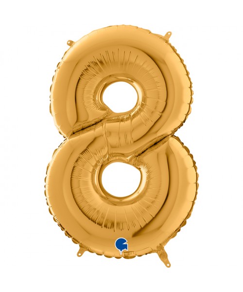 PALLONE MYLAR MEGA N. 8 ORO 102CM - L'Officina delle feste